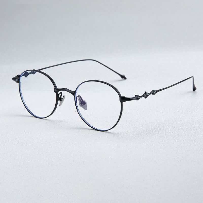 Spykay™ EG26853 Round Titanium Frame Anti-blue Light Classic Glasses - Black - image 16
