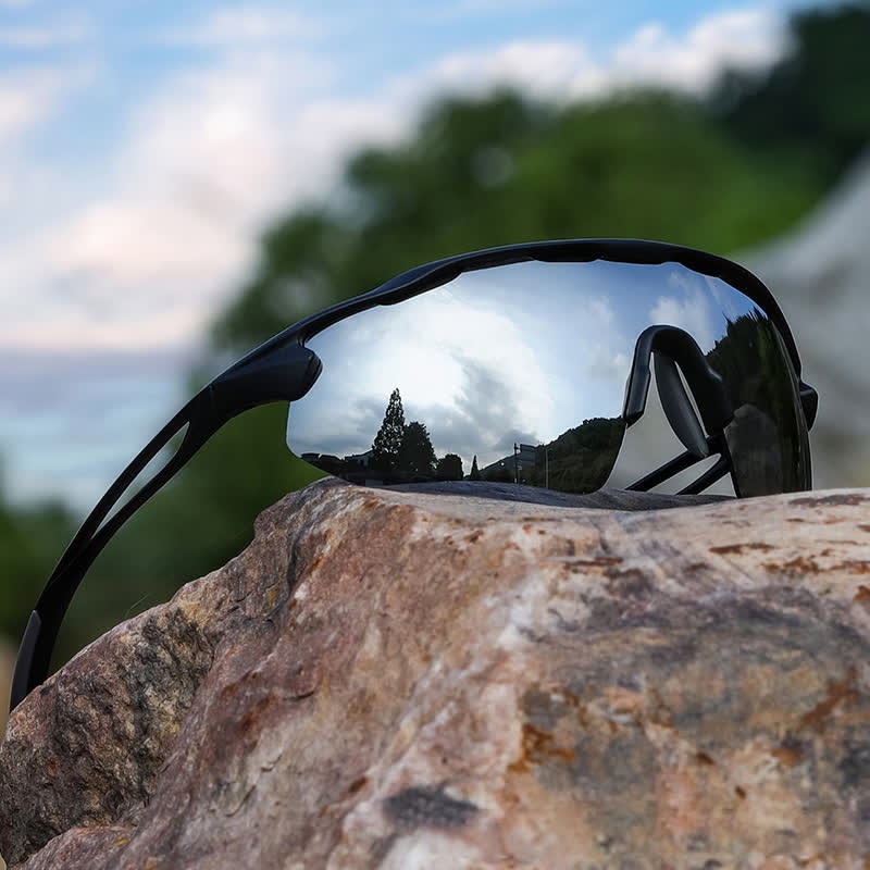 Spykay™ SG60969 Unisex Windproof Hollow Out Sporty Sunglasses for Cycling Driving Running - Black/Silver - image 11