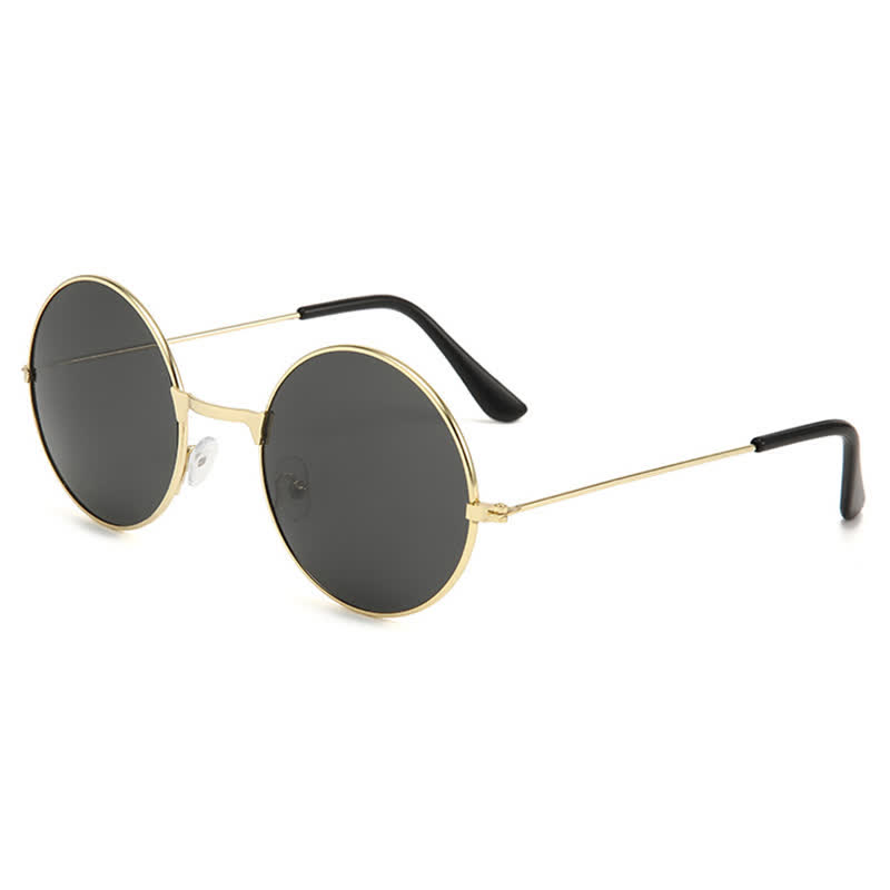 Spykay™ SG61008 Retro Round Frame Metal Sunglasses for Women Men - Golden/Grey - image 33