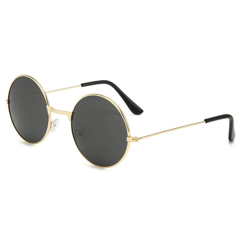 Spykay™ SG61008 Retro Round Frame Metal Sunglasses for Women Men - Golden/Grey - image 33