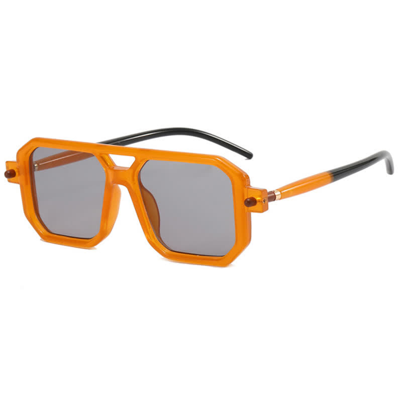Spykay™ SG60869 Double Bridges Square Frame Sunglasses - Orange - image 12