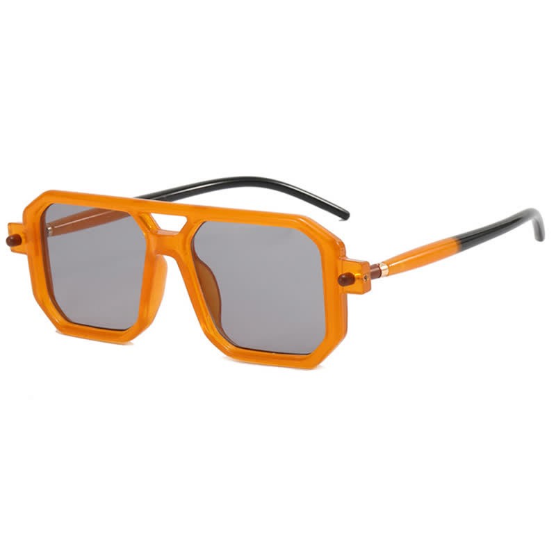 Spykay™ SG60869 Double Bridges Square Frame Sunglasses - Orange - image 12