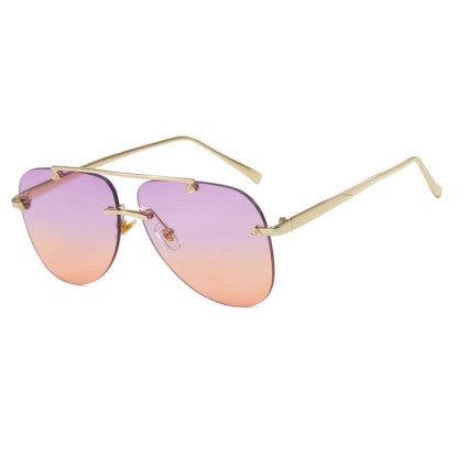 Spykay™ SG60888 Rimless Double Bridges Retro Aviator Sunglasses