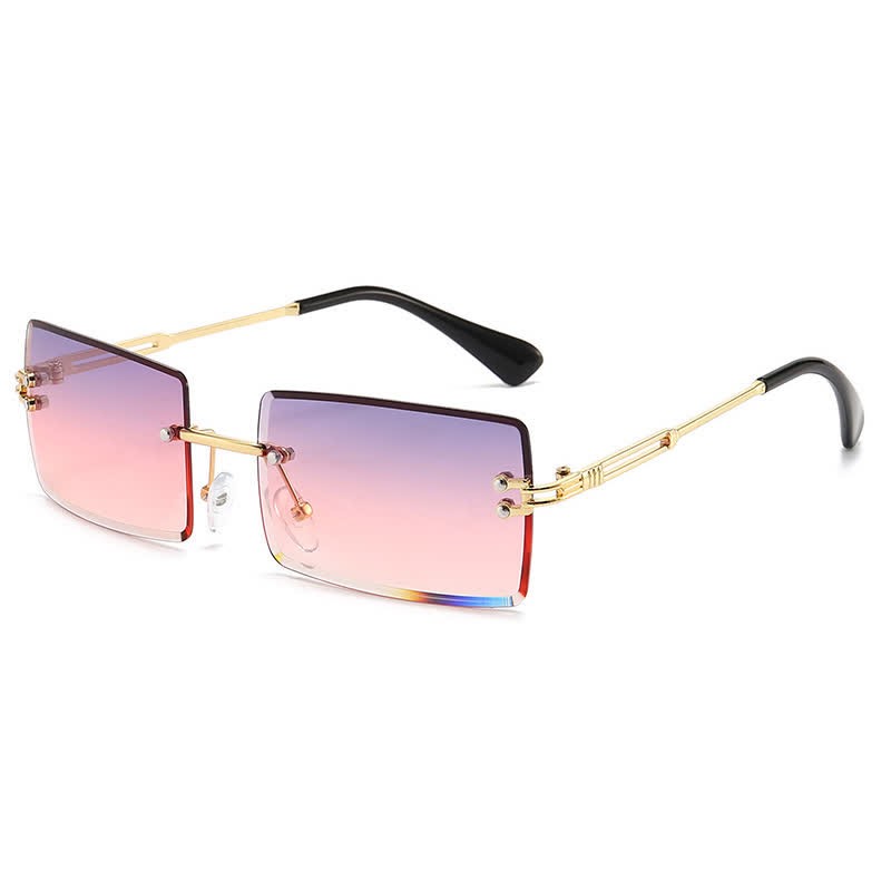 Spykay™ SG60744 Rimless Rectangle Frame Fashion Sunglasses - Purple/Pink - image 46