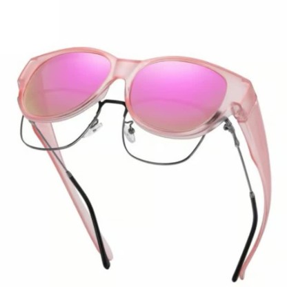 Spykay™ SG60901 Polarized Round Frame Driving Sunglasses Fit Over Glasses for Women Men - Matte Pink - image 12