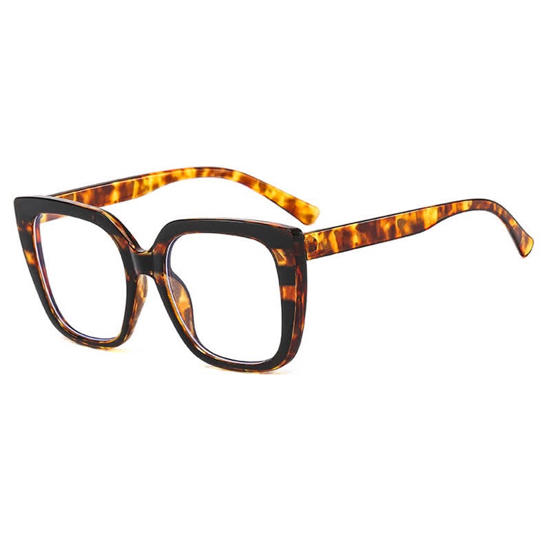 Spykay™ EG26771 Leopard Pattern Square Frame Oversized Glasses