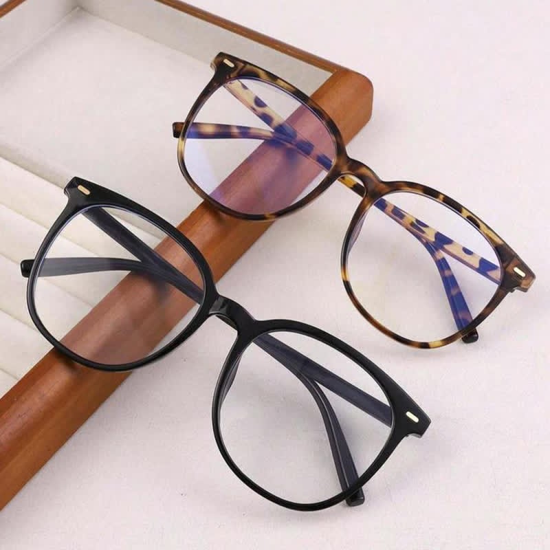 Spykay™ EG26768 Oversized Round Frame Anti-blue Light Classic Glasses