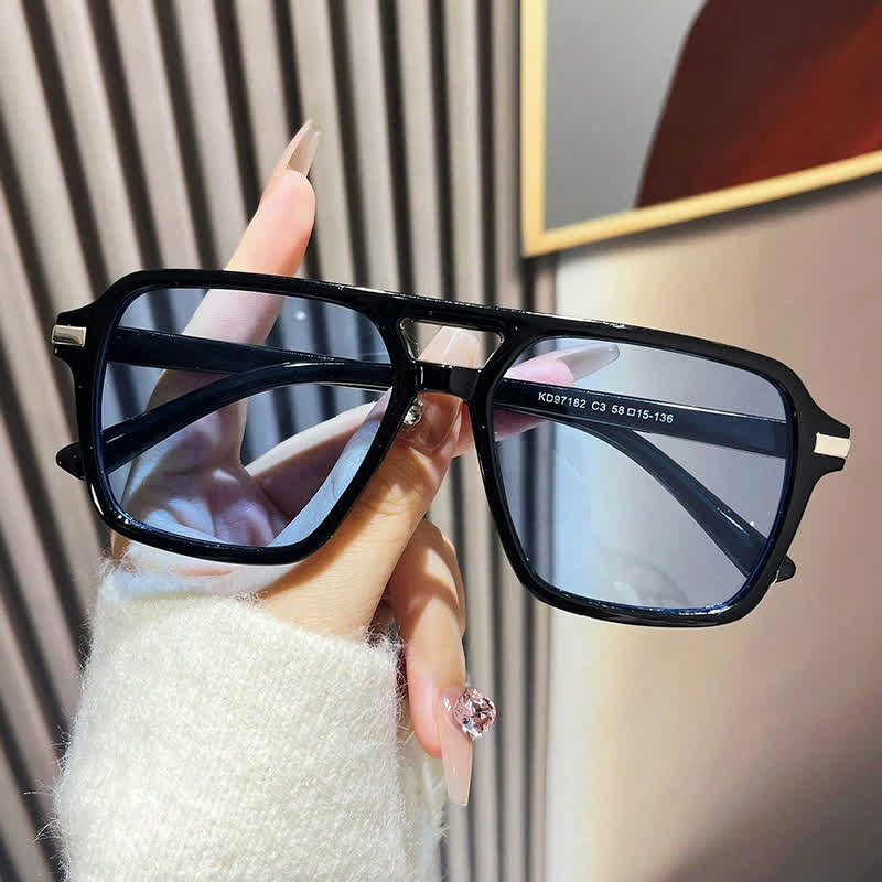 Spykay™ SG61014 Square Frame Double Bridges Classic Sunglasses - Black/Blue - image 23