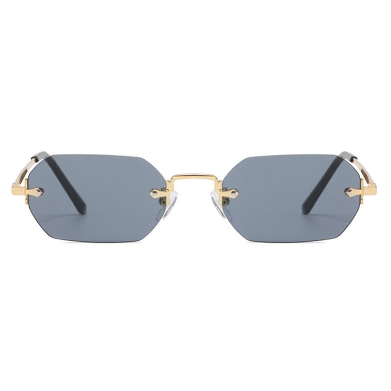 Spykay™ SG60884 Geometric Rimless Metal Temples Sunglasses