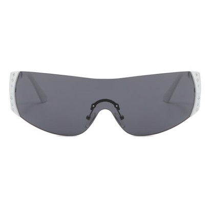Spykay™ SG60852 Y2K Vintage Rhinestone Decor One-piece Rimless Hipster Sunglasses