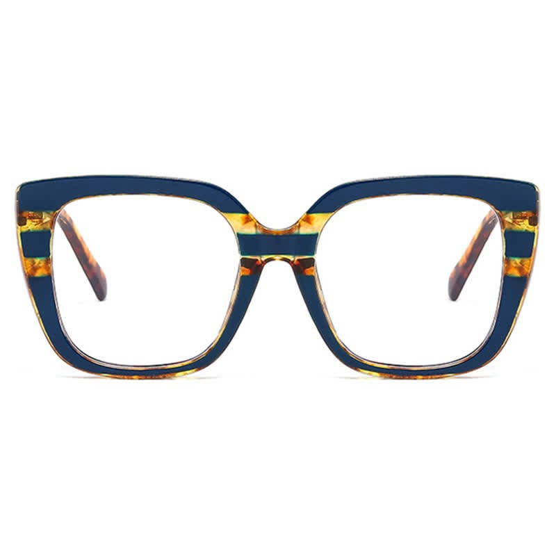 Spykay™ EG26771 Leopard Pattern Square Frame Oversized Glasses