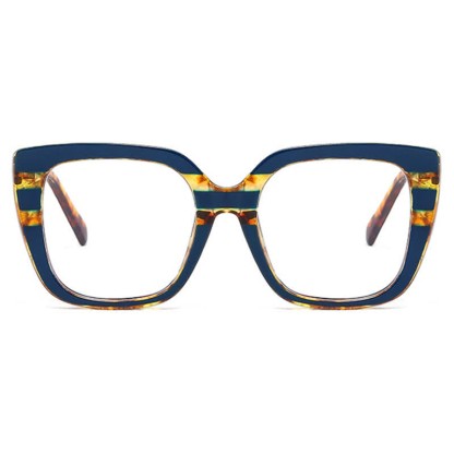 Spykay™ EG26771 Leopard Pattern Square Frame Oversized Glasses