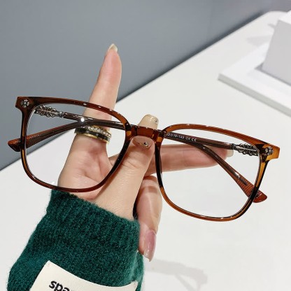 Spykay™ EG26912 Retro Classic Square Frame Anti-blue Light Glasses - Brown - image 9