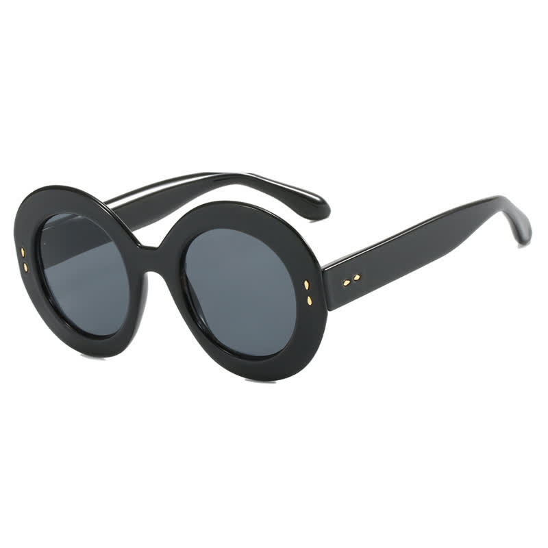 Spykay™ SG60923 Simple Oversized Round Frame Trendy Sunglasses - Black - image 5