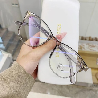 Spykay™ EG26666 Unisex Anti-blue Light Transparent Square Frames Simple Eyeglasses - Grey - image 11