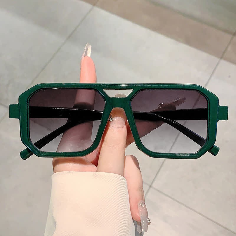 Spykay™ SG60742 Double Bridges Geometric Frame Driving Sunglasses - Green - image 19