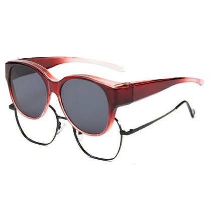 Spykay™ SG60901 Polarized Round Frame Driving Sunglasses Fit Over Glasses for Women Men - Ombre Red - image 30