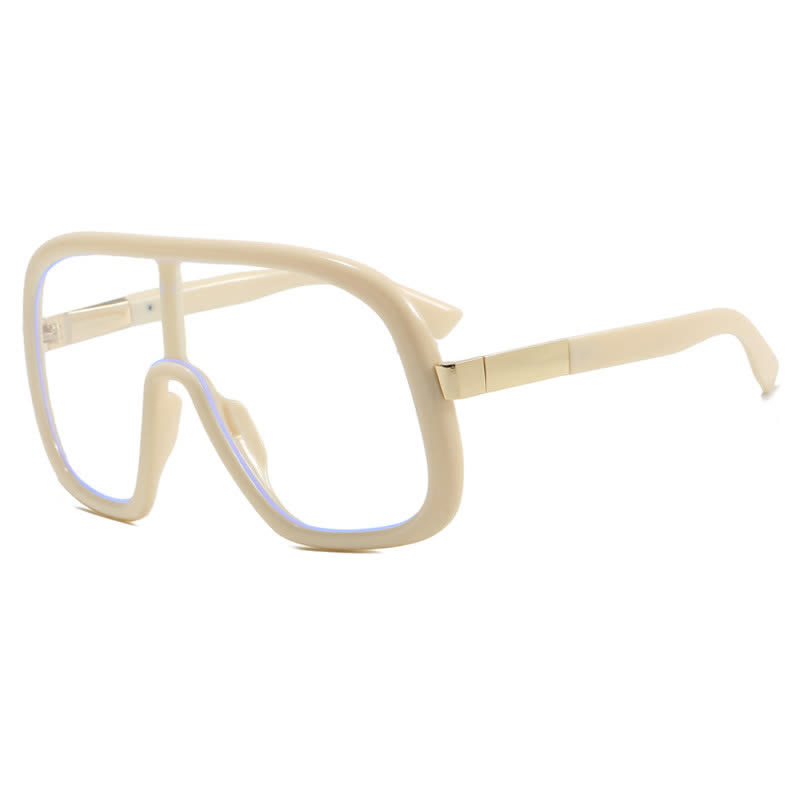 Spykay™ EG26824 Flat Top Double Bridges Oversized Trendy Aviator Glasses - Beige - image 8
