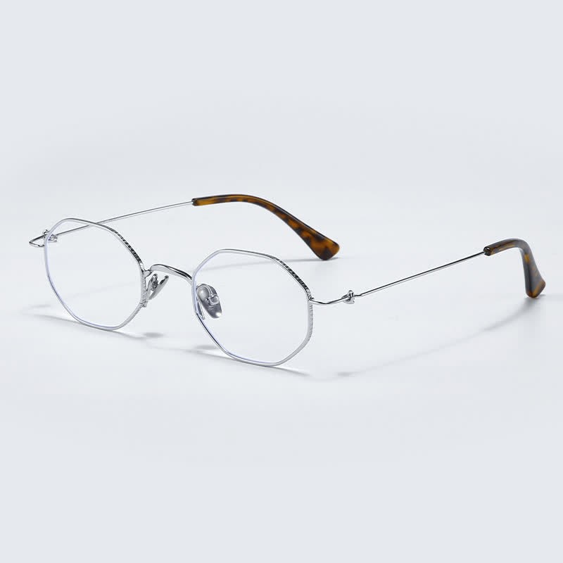 Spykay™ EG26854 Geometric Titanium Frame Anti-blue Light Simple Glasses - Silver - image 7