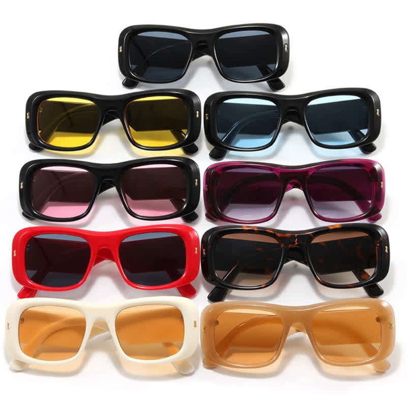 Spykay™ SG60905 Arrow Decor Square Frame Thick Sunglasses