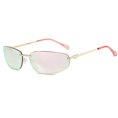 Spykay™ SG60683 Y2K Oval Frame Rimless Sunglasses - Barbie Pink - image 17