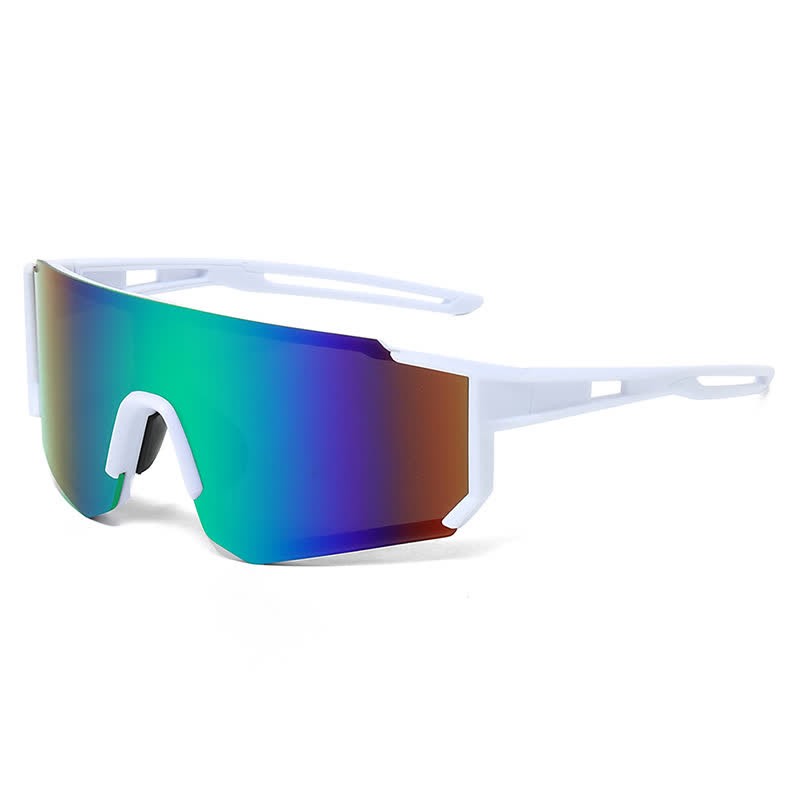 Spykay™ SG60745 Y2K One-Piece Sports Sunglasses - White/Green - image 11