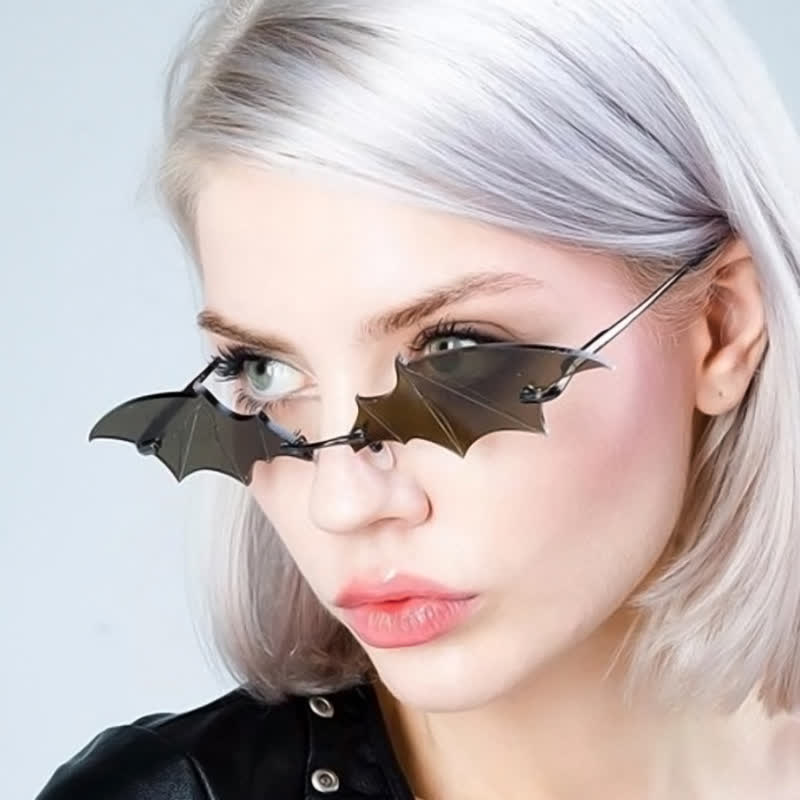 Spykay™ SG60992 Halloween Rimless Devil Vampire Bat Wing Sunglasses for Women Men - image 5