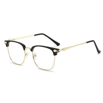 Spykay™ EG26834 Semi-Rimless Unisex Retro Square Frame Anti-blue Light Browline Glasses - Black/Golden - image 3