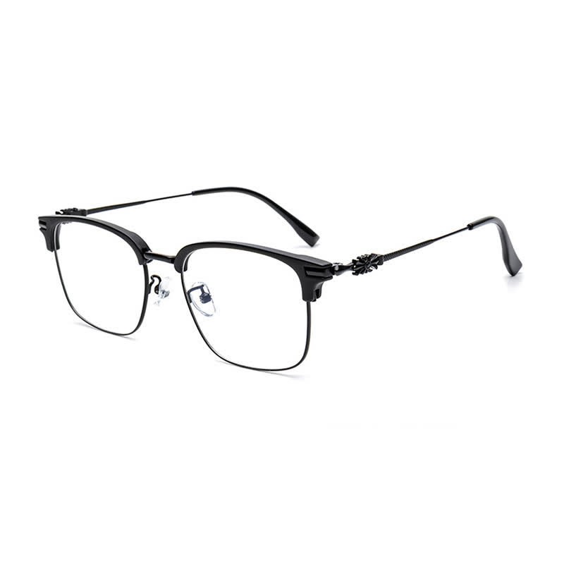 Spykay™ EG26924 Retro Gothic Cross Unisex Square Frame Anti-blue Light Browline Glasses - Black - image 1