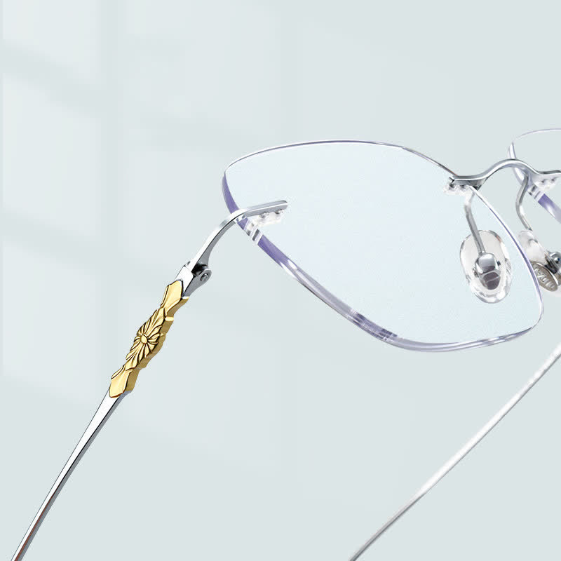 Spykay™ EG26917 Unsiex Retro Chrome Hearts Square Titanium Frame Anti-blue Light Rimless Glasses - image 9
