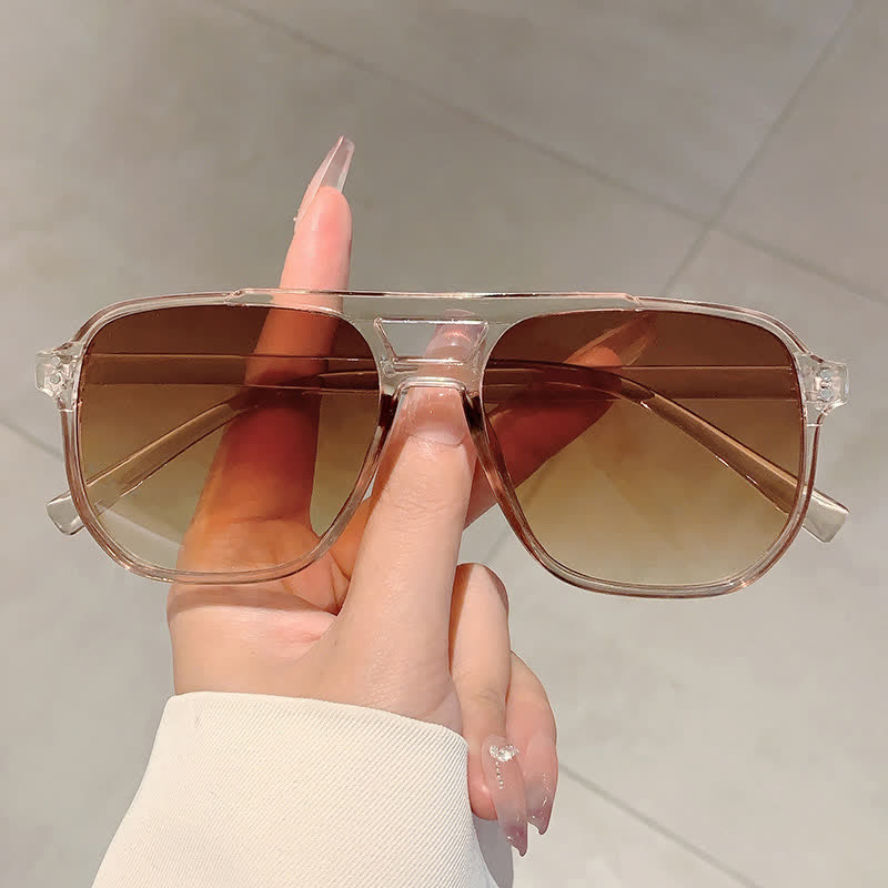 Spykay™ SG60735 Vintage Double Bridges Tinted Aviator Sunglasses - Brown - image 31