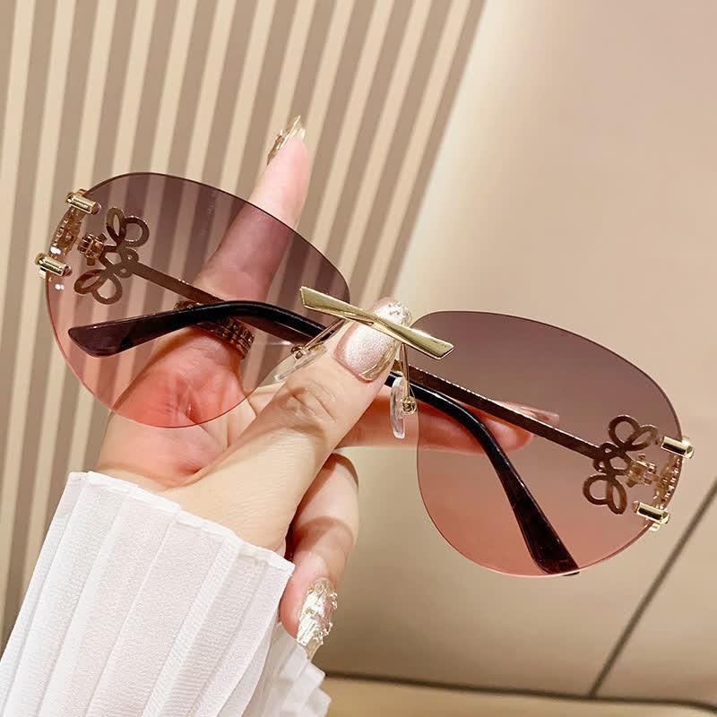 Spykay™ SG60909 Fashion Y2K Rimless Hollow-out Aviator Sunglasses