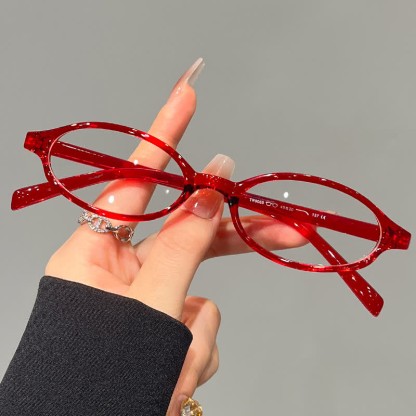 Spykay™ EG26885 Anti-blue Light Retro Small Oval Frame Y2K Hipster Eyeglasses - Red - image 21