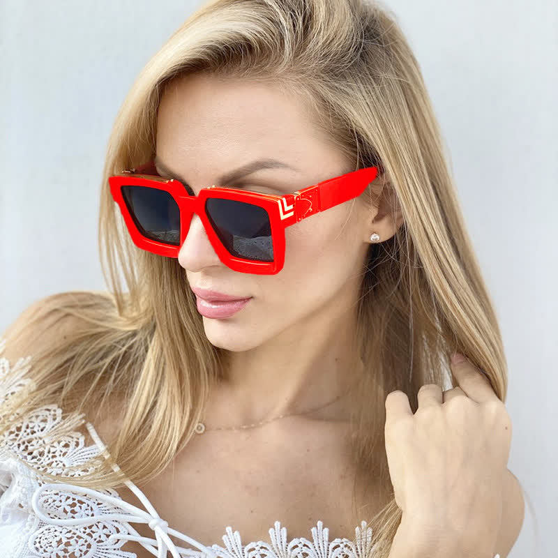 Spykay™ SG60705 Square Frames Hipster Oversized Sunglasses - Red - image 14