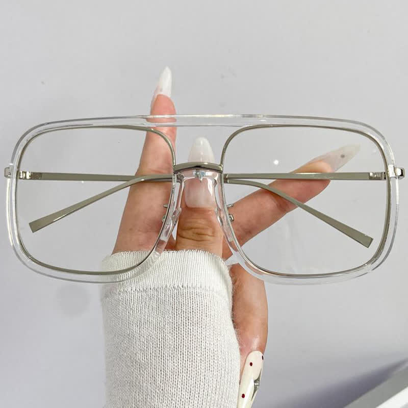 Spykay™ EG26683 Anti-blue Light Flat Top Square Frame Double Bridges Glasses - Clear - image 11