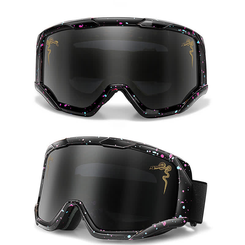 Spykay™ SG61043 Unisex Snake Printed Anti-Fog Color Ski Goggles for Outdoor Activities - Black/Grey - image 10
