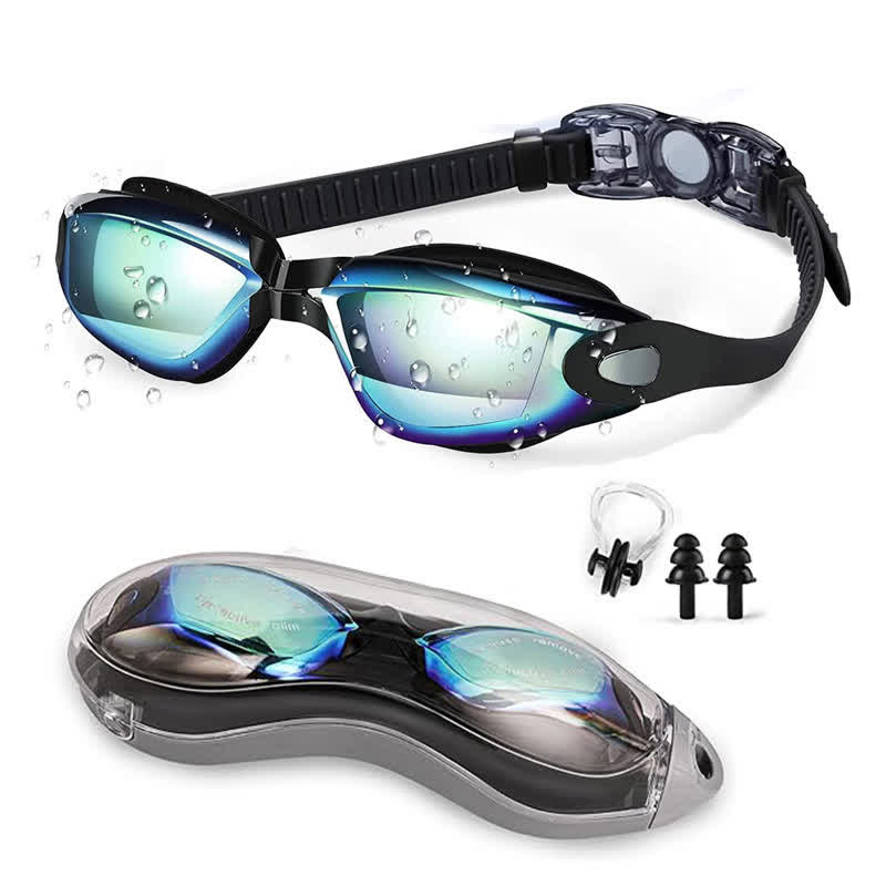 Spykay™ SG61021 Swimming Goggles No Leaking Full Protection Adult Men Women Youth with Earplugs,Nose clip and Case  - A-Black/Golden - image 9