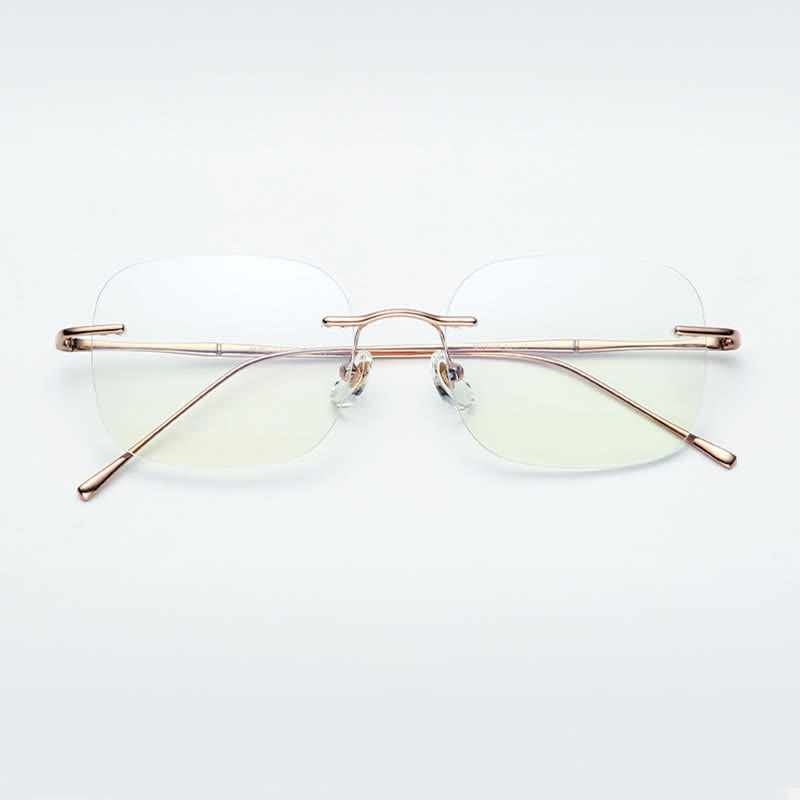 Spykay™ EG26850 Square Titanium Frame Anti-blue Light Hipster Rimless Glasses - image 8
