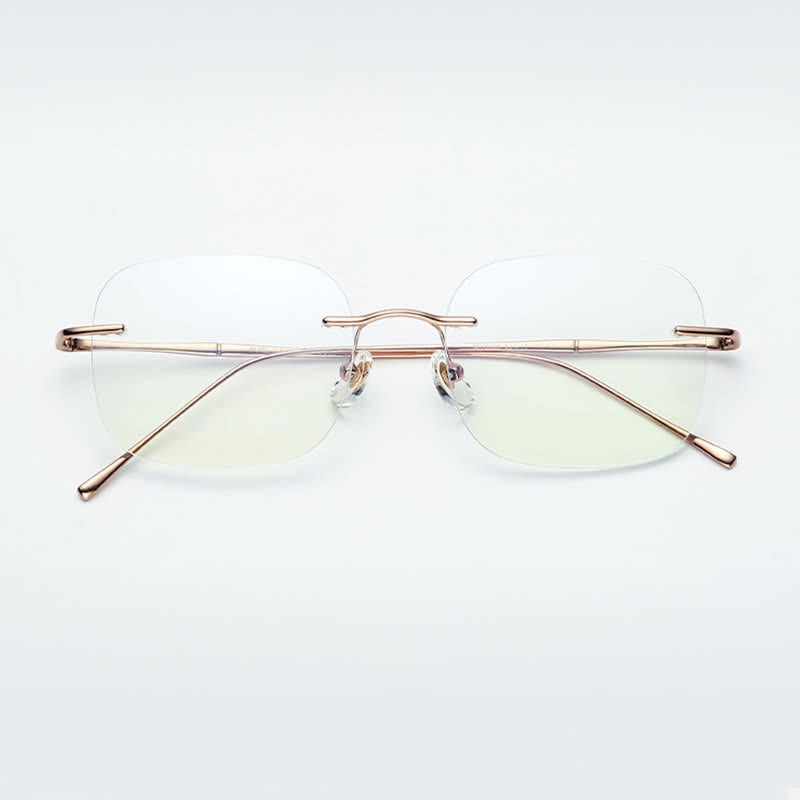 Spykay™ EG26850 Square Titanium Frame Anti-blue Light Hipster Rimless Glasses - image 8