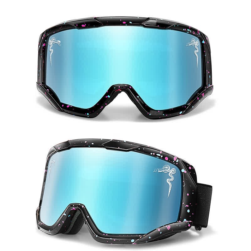 Spykay™ SG61043 Unisex Snake Printed Anti-Fog Color Ski Goggles for Outdoor Activities - Black/Blue - image 5