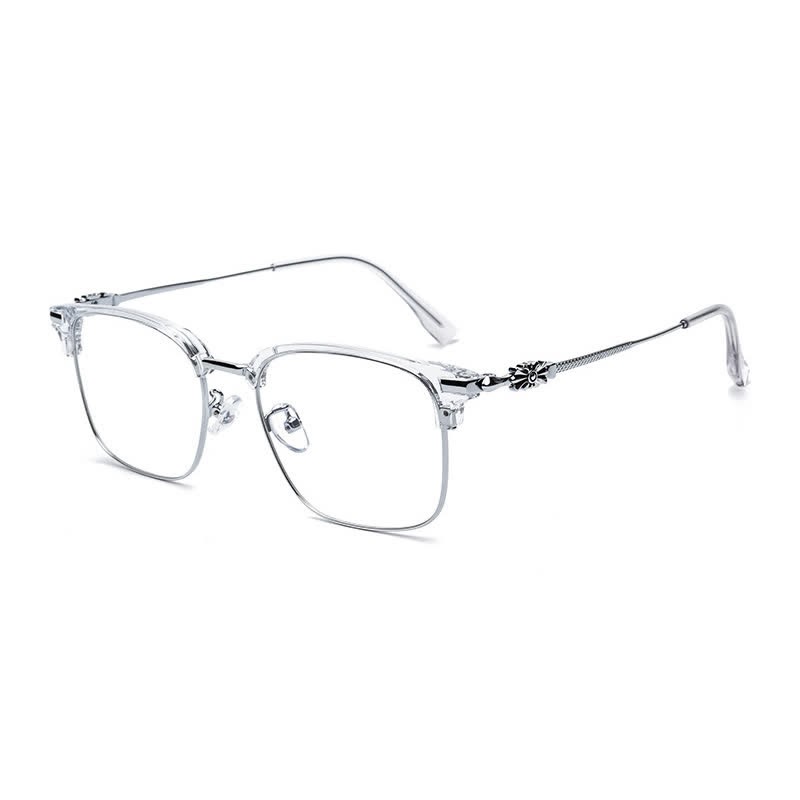 Spykay™ EG26924 Retro Gothic Cross Unisex Square Frame Anti-blue Light Browline Glasses - Clear - image 13