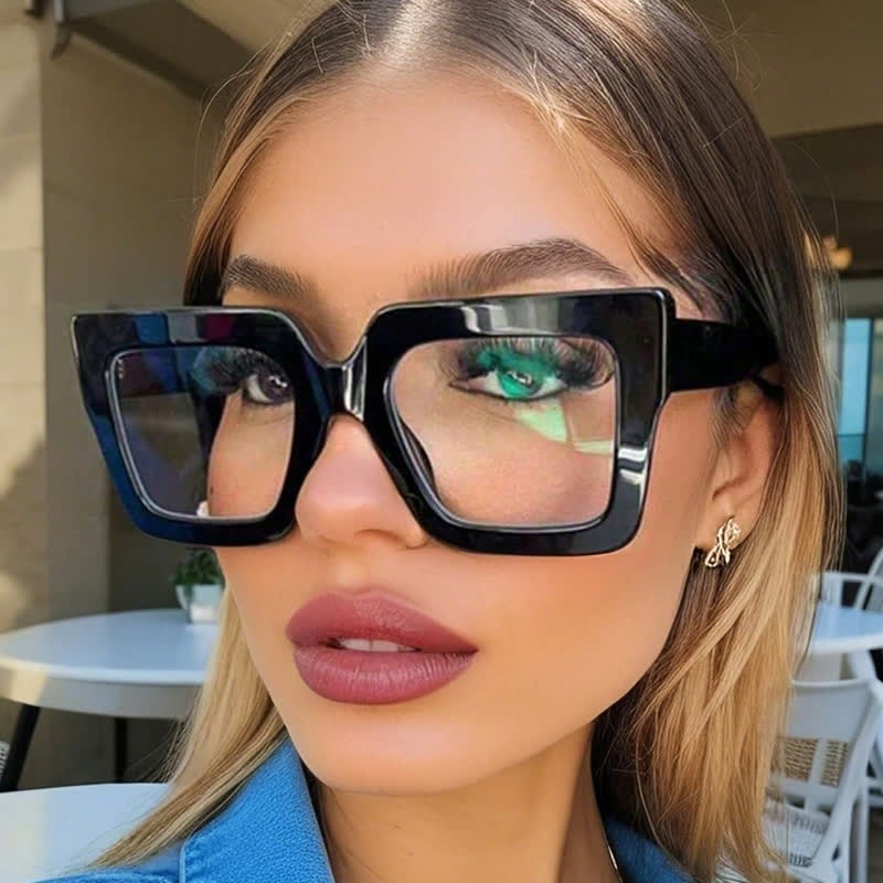 Spykay™ EG26913 Oversized Square Frame Fashion Anti-blue Light Thick Glasses - image 4