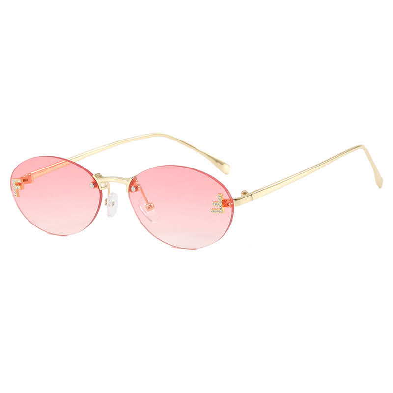 Spykay™ SG60701 'F' Design Oval Frames Rimless Sunglasses