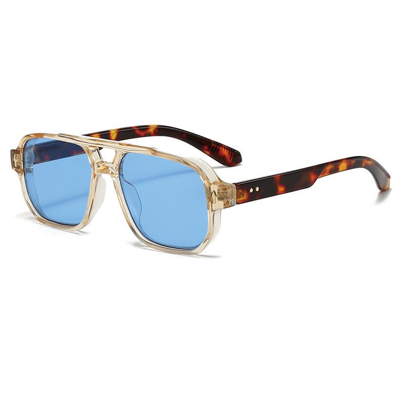 Spykay™ SG61003 Square Frame Double Bridges Vintage Arrow Sunglasses - Black/Tortoise Shell/Grey - image 4