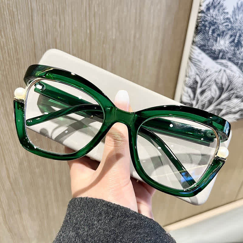 Spykay™ EG26758 Anti-blue Light Pearl Decor Irregular Oversized Eyeglasses - image 21