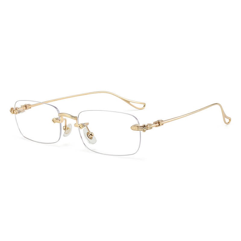 Spykay™ EG26923 Retro Gothic Cross Unisex Rimless Titanium Frame Anti-blue Light Glasses - Golden - image 5