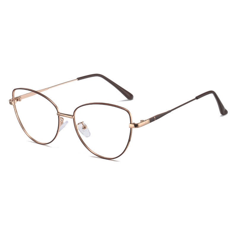 Spykay™ EG26936 Cat-Eye Frame Anti-blue Light Retro Glasses - Rose Golden/Coffee - image 13