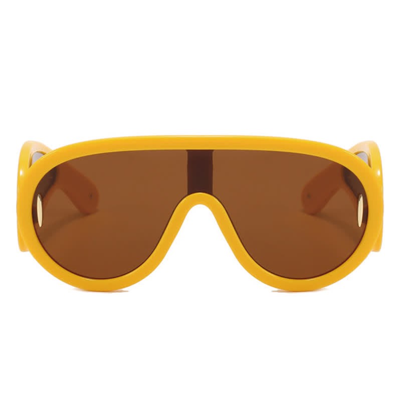 Spykay™ SG61002 Steampunk One-piece Frame Oversized Mirrored Sunglasses - image 14
