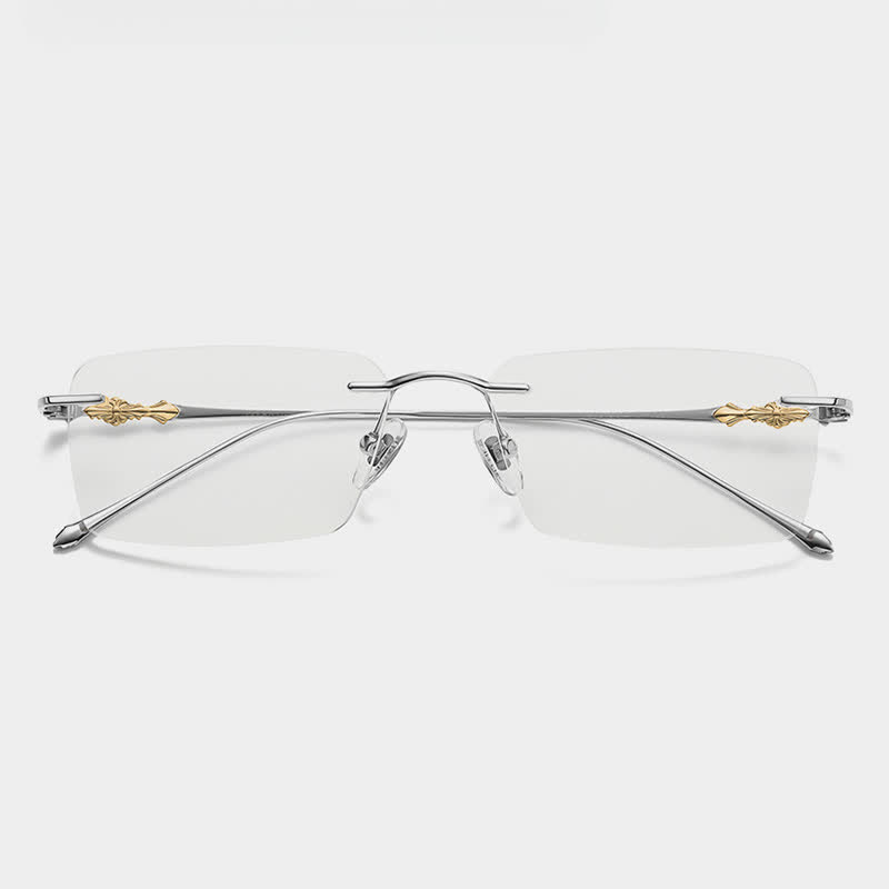 Spykay™ EG26918 Unsiex Retro Rectangle Titanium Frame Anti-blue Light Rimless Glasses - image 5