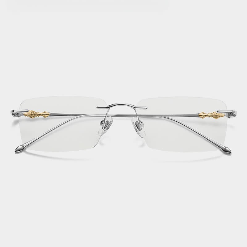 Spykay™ EG26918 Unsiex Retro Rectangle Titanium Frame Anti-blue Light Rimless Glasses - image 5
